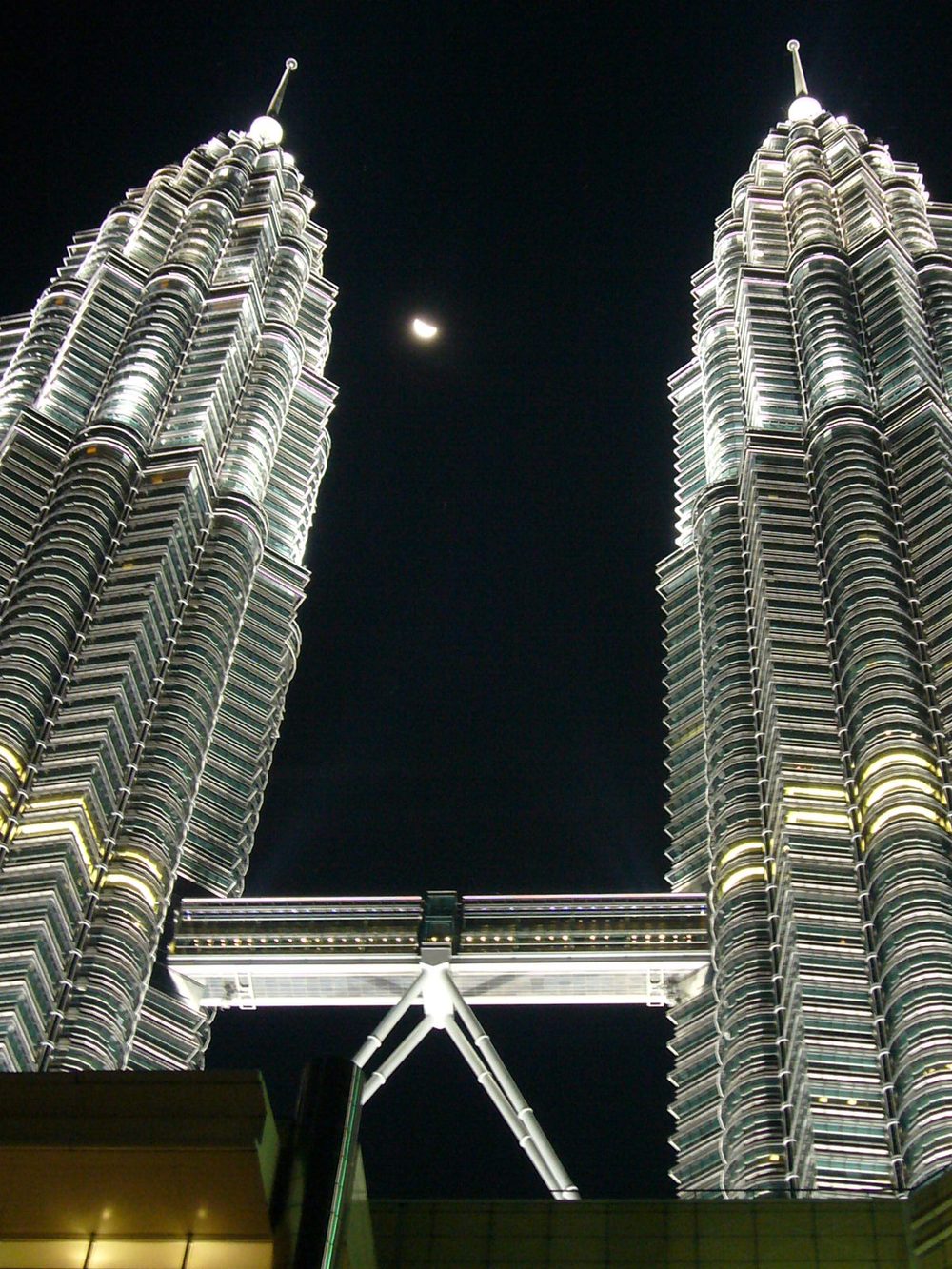 Petronas Twin Towers at night, the landmark KLCC is built around