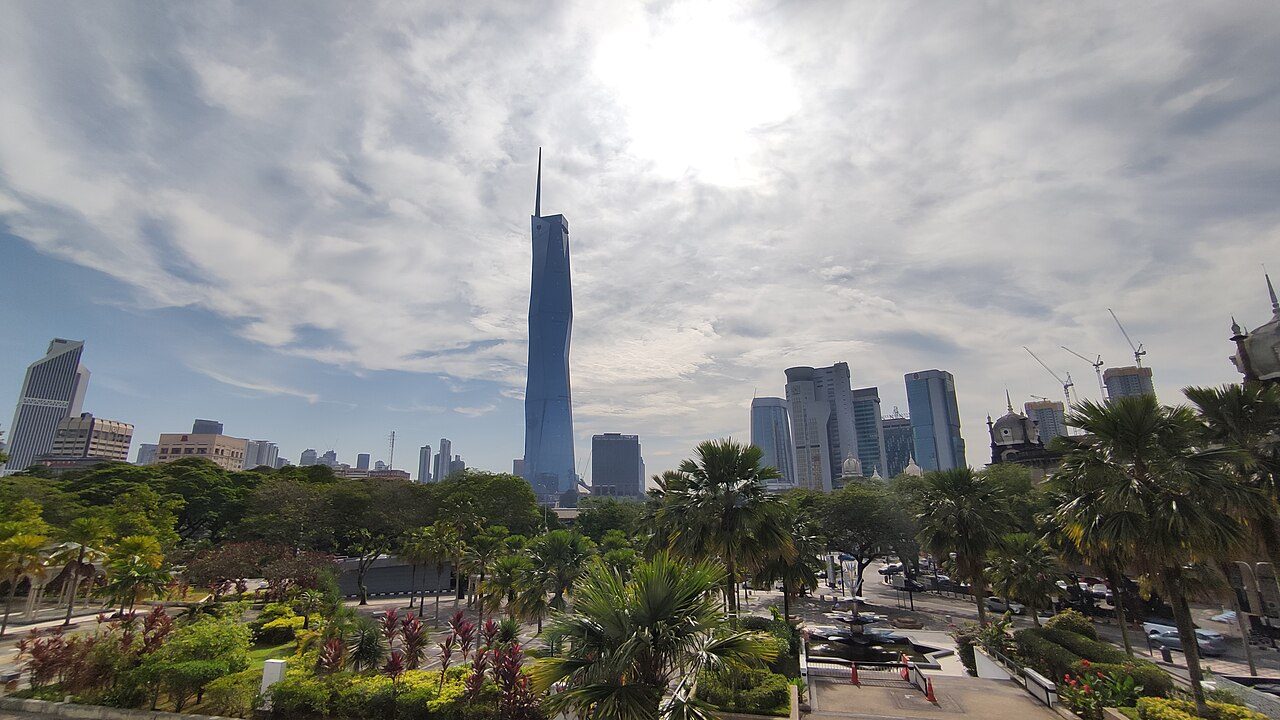 Kuala Lumpur skyline showing multiple towers and cranes near Merdeka 118
