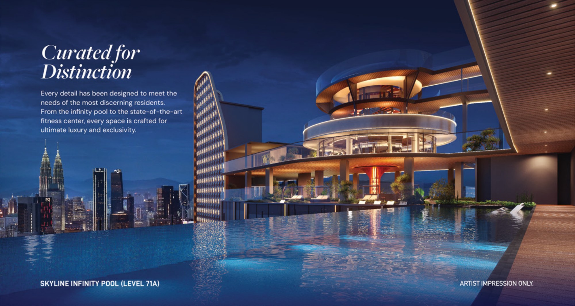 Armani Hallson KLCC — Skyline infinity pool, Level 71A, artist's impression