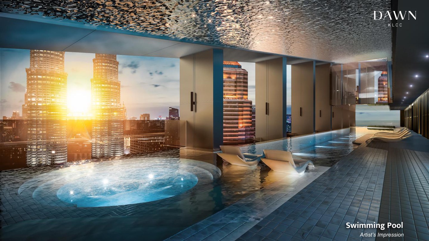 Dawn KLCC — Pool deck and jacuzzi seating, artist's impression