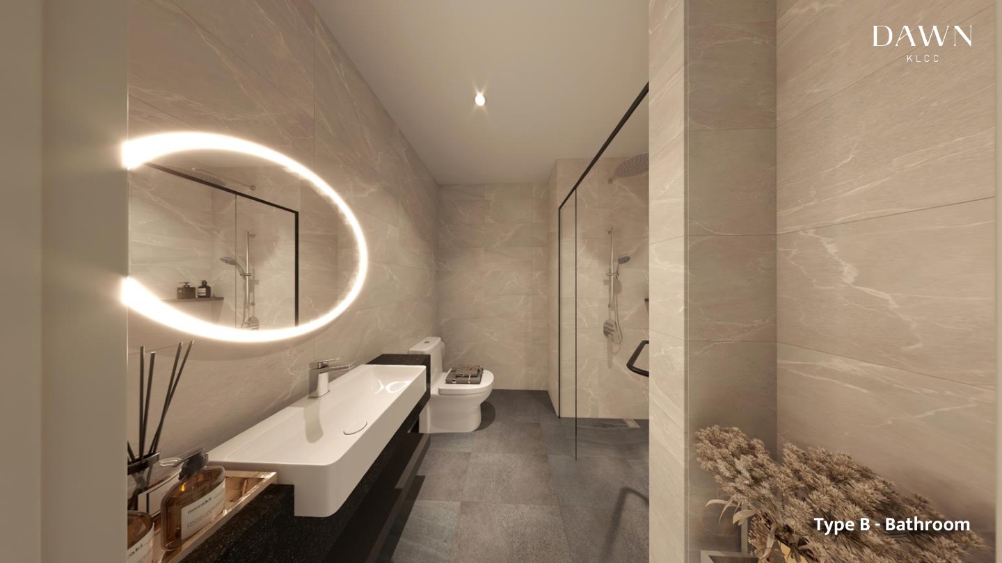 Dawn KLCC — Type B, bathroom, artist's impression