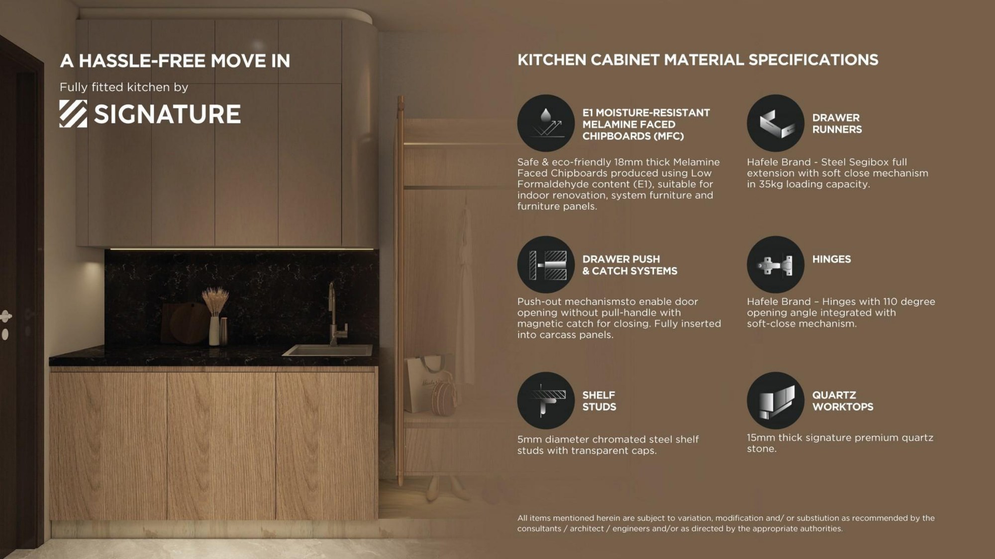 Divine KLCC — Fully fitted kitchen with Signature cabinetry, artist's impression