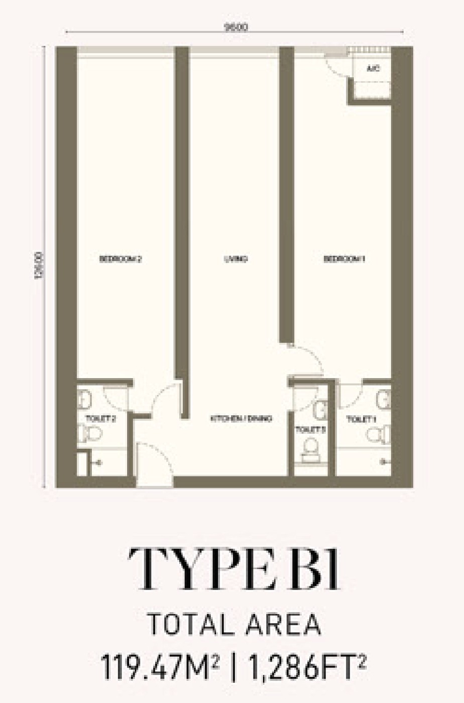 Armani Hallson KLCC Type B1 floor plan