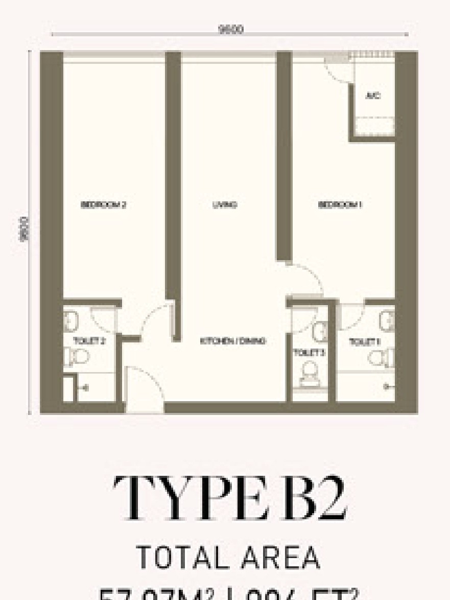 Armani Hallson KLCC Type B2 floor plan