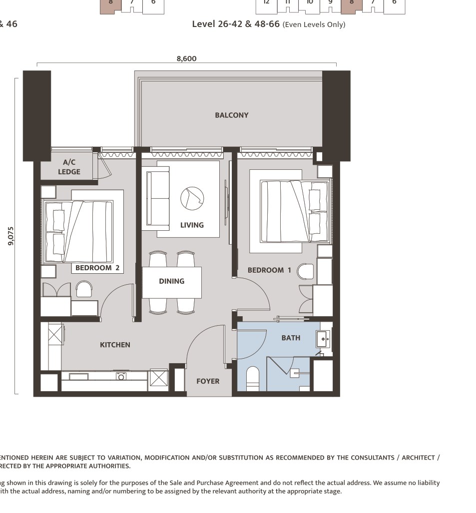 Dawn KLCC Type C1a floor plan