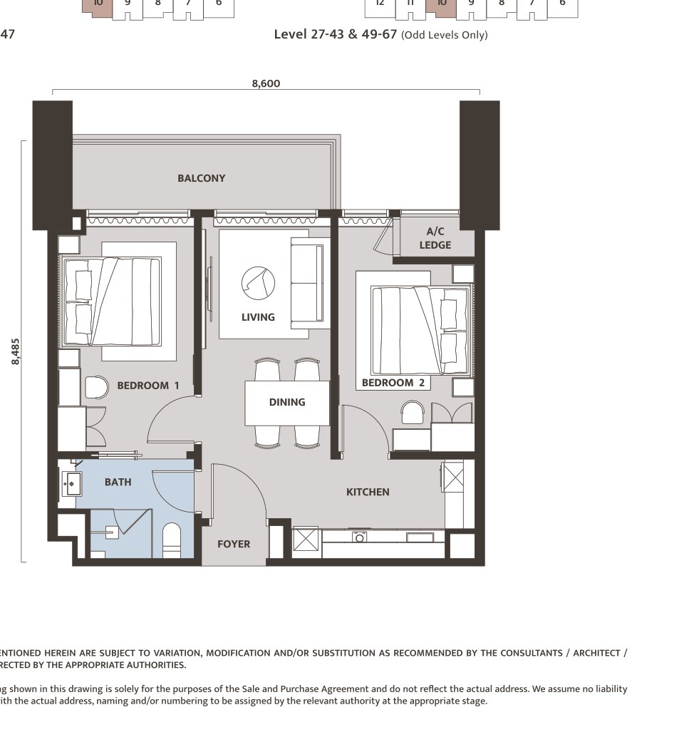 Dawn KLCC Type C5 floor plan