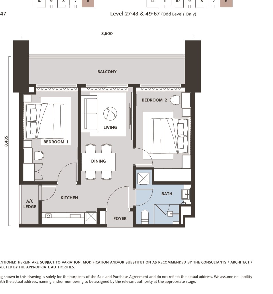 Dawn KLCC Type C7 floor plan