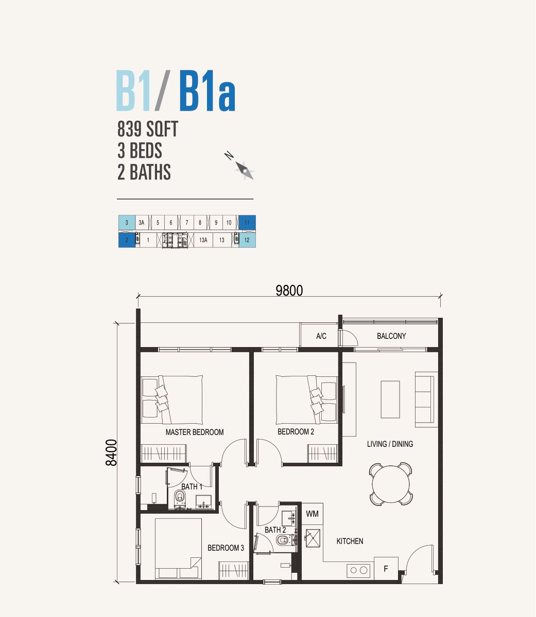 VOX Residence @ Sentul Type B1 / B1a floor plan
