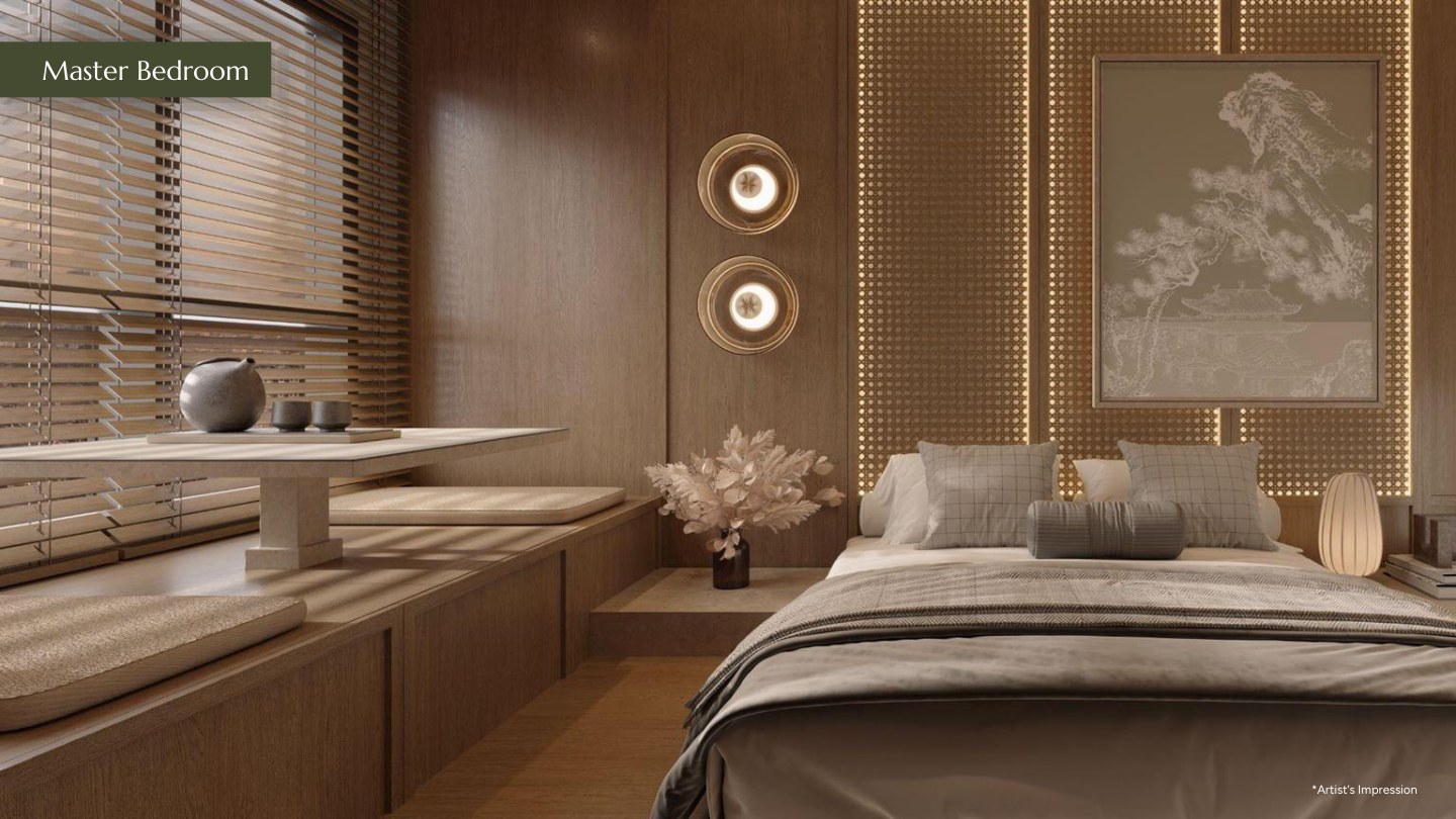Ophira Resort Residences — Show unit interior, master bedroom, artist's impression