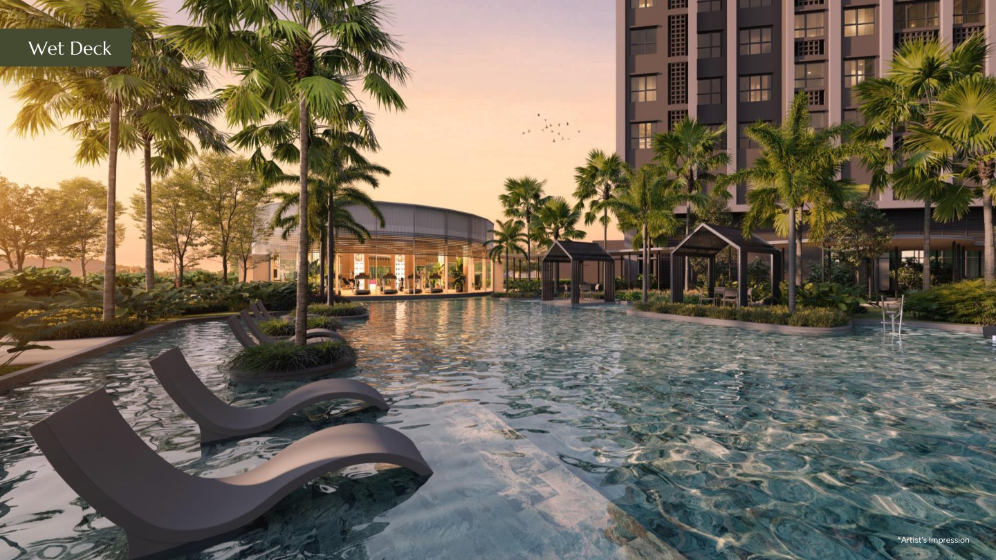 Ophira Resort Residences — Wet Deck, pool and lounge area, artist's impression